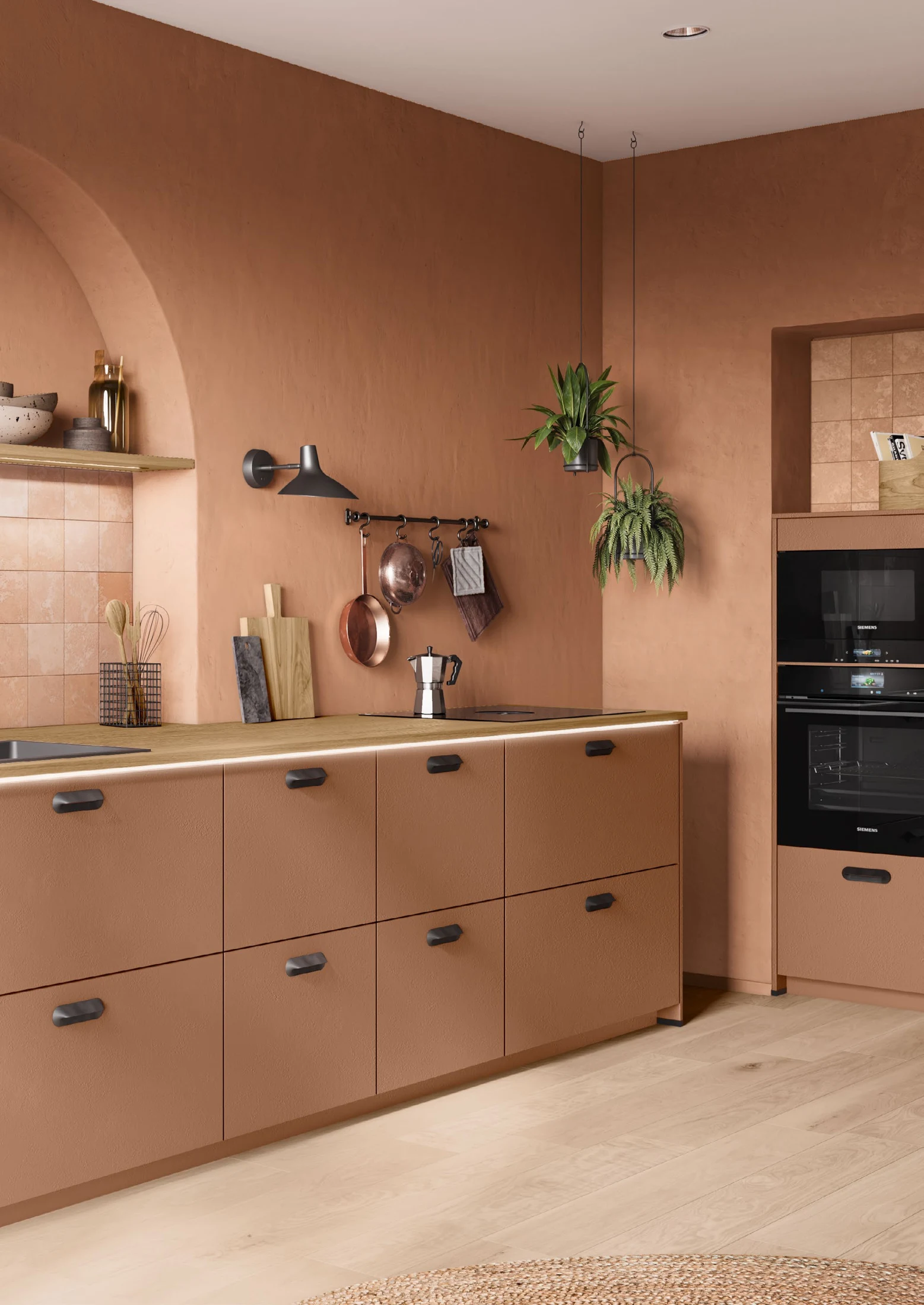 Cuisine nobilia LOOK 647, Terracotta structuré, photographie du magazine Nouveautés 2027